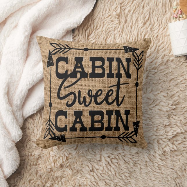 Rustic Cosy Cabin Sweet Cabin Cushion (Blanket)