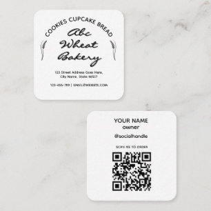 Rustic Cottage Bakery Square Business Card