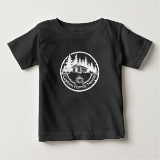 Rustic Cottage Cabin Barn | Custom Family Name Baby T-Shirt