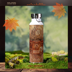 Rustic Cottage Copper Brown Abstract Water Bottle
