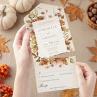 Rustic Cottage Core Fall Wildflowers Cream