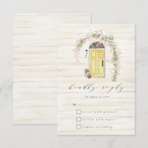 Rustic Cottage Flower Garden Wedding RSVP Card
