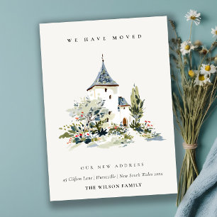 Rustic Cottage Landscape Home We have Moved Card