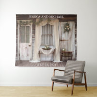 Rustic Cottage Porch Wedding Backdrop