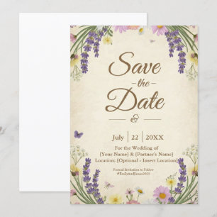 Rustic Cottagecore Save the Date Card
