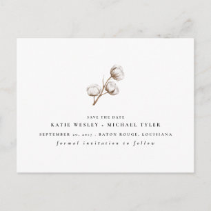 Rustic Cotton Announcement Postcard