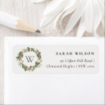 Rustic Cotton Pine Cone Monigram Christmas Address Return Address Label<br><div class="desc">If you need any further customisation please feel free to message me on yellowfebstudio@gmail.com.</div>