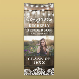 Rustic Country 2025 Graduation Photo Door Banner