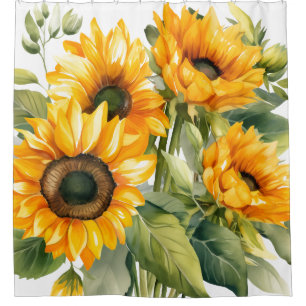 Rustic Country Americana Sunflower Shower Curtains