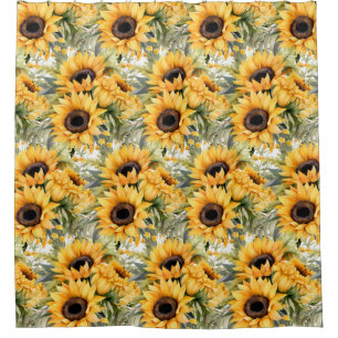 Rustic Country Americana Sunflower Shower Curtains