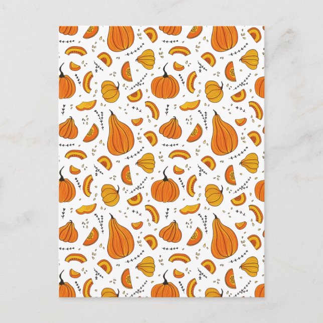 Rustic Country Autumn Fall Pumpkin Holiday Postcard (Front)