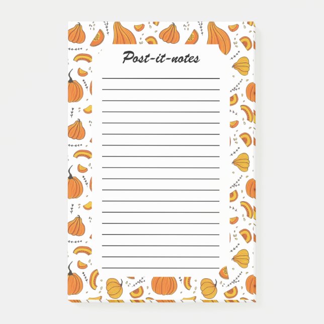 Rustic Country Autumn Fall Pumpkin  Post-it Notes (Front)
