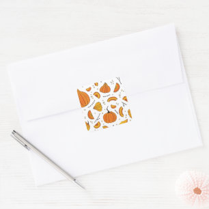 Rustic Country Autumn Fall Pumpkin Square Sticker