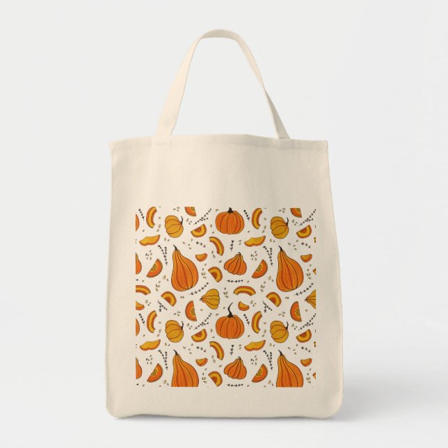 Rustic Country Autumn Fall Pumpkin Tote Bag (Front)