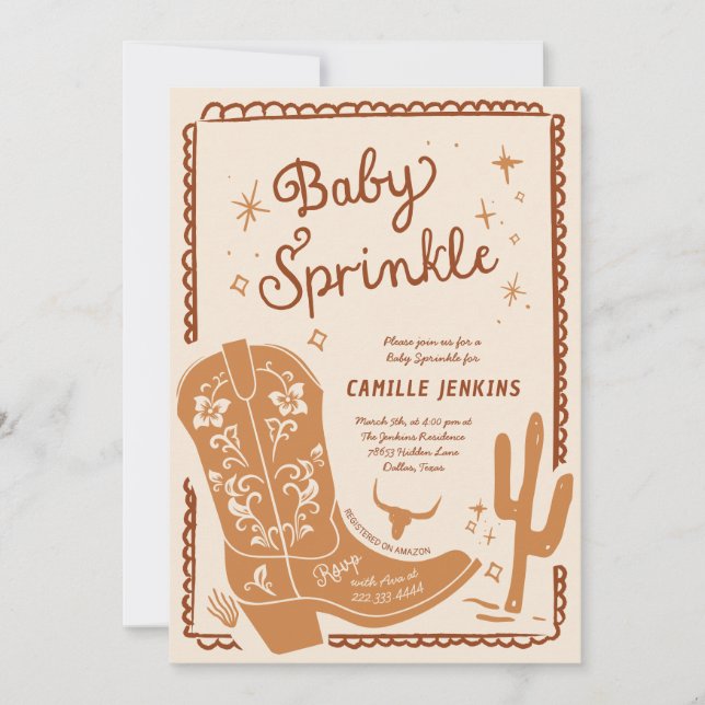 Rustic Country Baby Boy Sprinkle Invitation (Front)