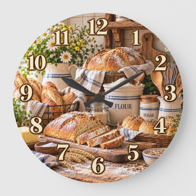 Rustic Country Bakery Kitchen Clock (Front)