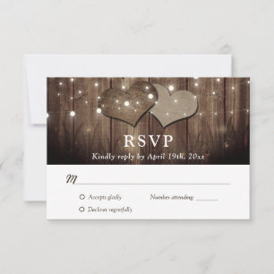 Rustic Country Barn Backyard Wedding RSVP Cards