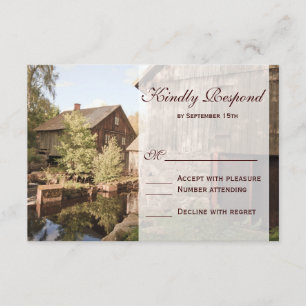 Rustic Country Barn Cabin Wedding RSVP Cards
