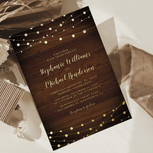Rustic Country Barn Real Gold Foil Invitation