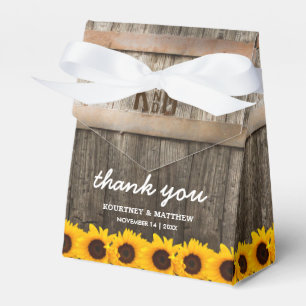 Rustic Country Barn Sunflower Wedding Favour Box