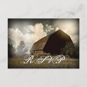 Rustic Country Barn Wedding RSVP Cards