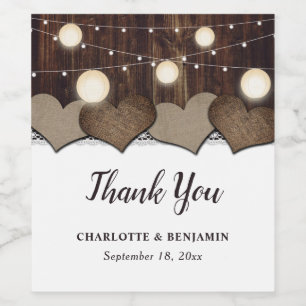 Rustic Country Barn Wedding Wine Bottle Labels