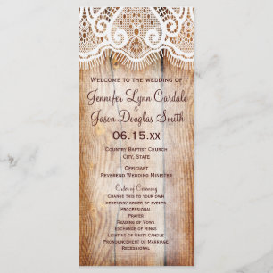 Rustic Country Barn Wood Custom Wedding Programs
