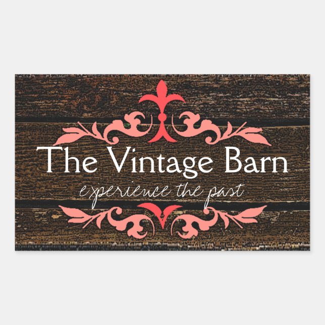 Rustic Country Barn Wood Grain Rectangular Sticker (Front)