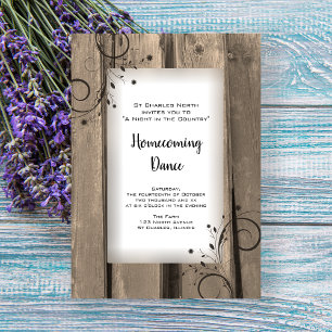 Rustic Country Barn Wood Homecoming Dance Invitation