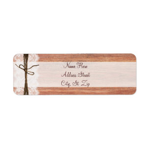 Rustic Country Barn Wood Lace Twine Address Labels