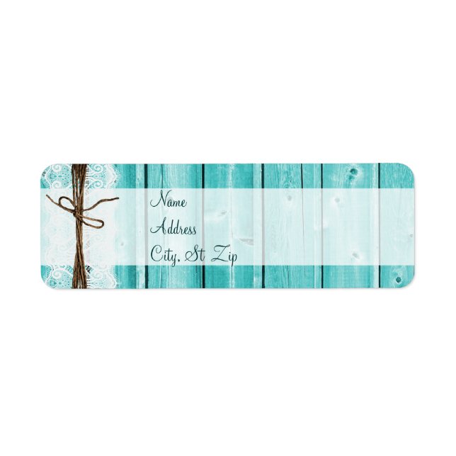 Rustic Country Barn Wood Lace Twine Address Labels (Front)