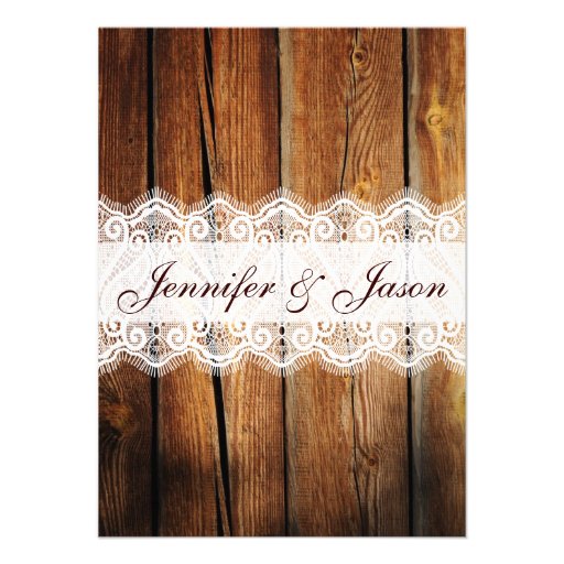 Barnwood And Lace Wedding Invitations 6