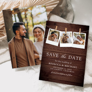 Rustic Country Barn Wood Photo Collage Wedding Save The Date