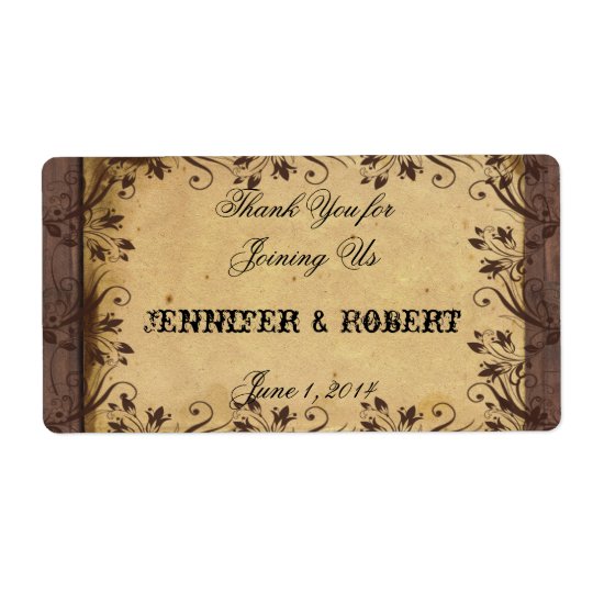Rustic Country Barn Wood Water Bottle Label Shipping Label