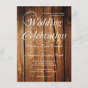 Rustic Country Barn Wood Wedding Invitations