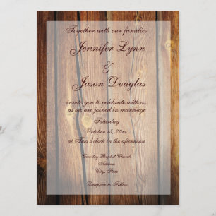 Rustic Country Barn Wood Wedding Invitations