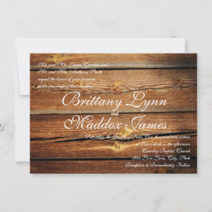 Rustic Country Barn Wood Wedding Invitations