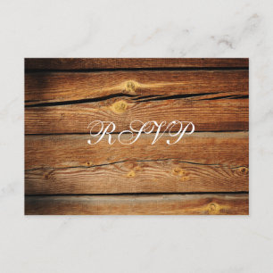 Rustic Country Barn Wood Wedding RSVP Cards
