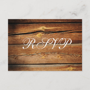 Rustic Country Barn Wood Wedding RSVP Cards