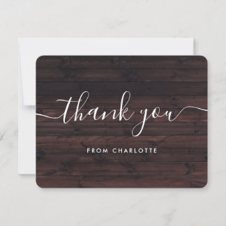 Rustic Country Barn Wood Wedding Shower Birthday Thank You Card