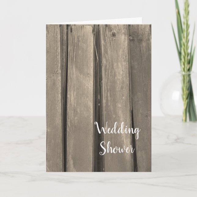 Rustic Country Barn Wood Wedding Shower Invitation (Front)