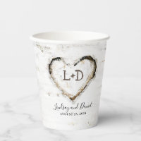 Rustic Country Birch Tree Bark Love Heart Romantic
