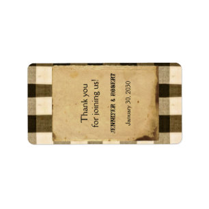 Rustic Country Black Sepia Wedding Lip Balm Label