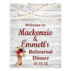 Rustic Country Boho Western Rehearsal Dinner Sign
