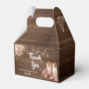 Rustic Country Boots Cowgirl Birthday Favour Box