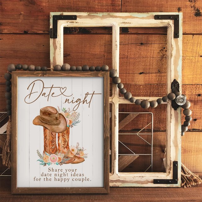 Rustic Country Boots & Hat Date Night Idea Sign (Creator Uploaded)