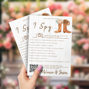 Rustic Country Boots "I Spy" Wedding Game