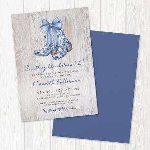 Rustic Country Bow Cowboy Bridal Shower Invitation
