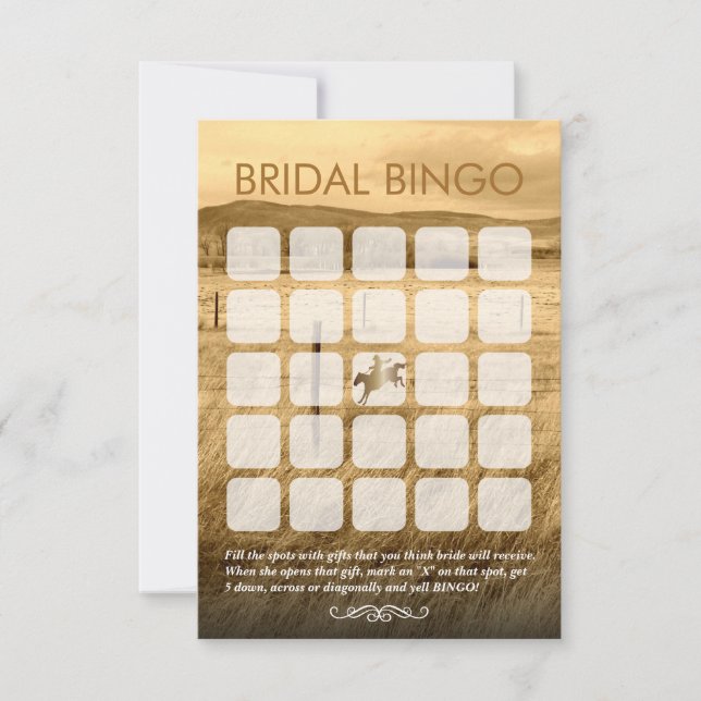 Rustic Country Bridal Shower Bingo Cards (Front)