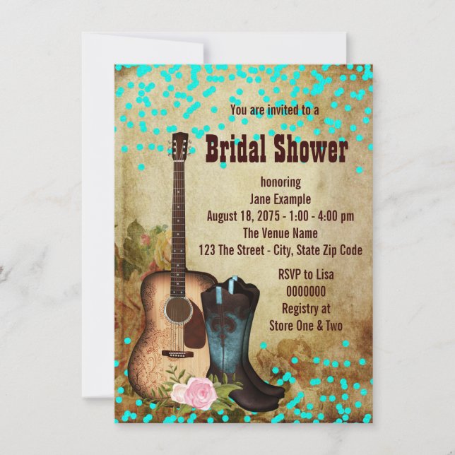 Rustic Country Bridal Shower Invitation (Front)